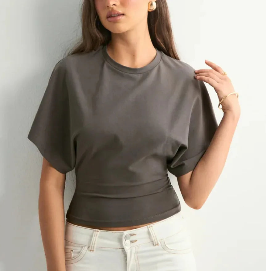 Bluzka slim fit z krótkim rękawem | Casualowa street
