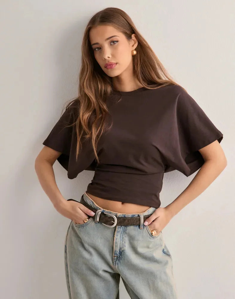 Bluzka slim fit z krótkim rękawem | Casualowa street