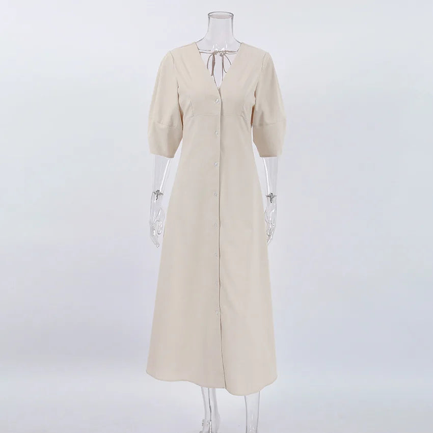 Sukienka maxi z bufiastymi rękawami | Retro i romantyczna