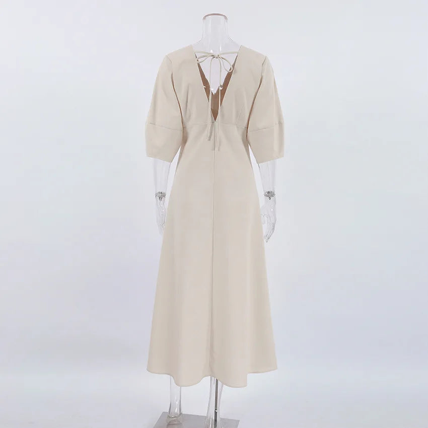 Sukienka maxi z bufiastymi rękawami | Retro i romantyczna