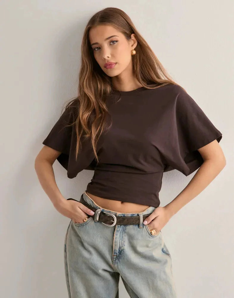 Bluzka slim fit z krótkim rękawem | Casualowa street