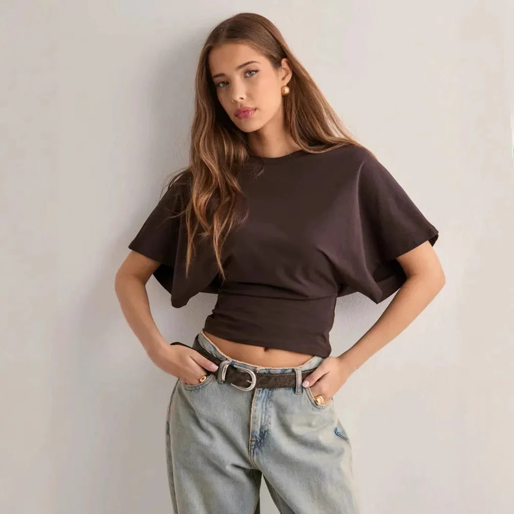 Bluzka slim fit z krótkim rękawem | Casualowa street