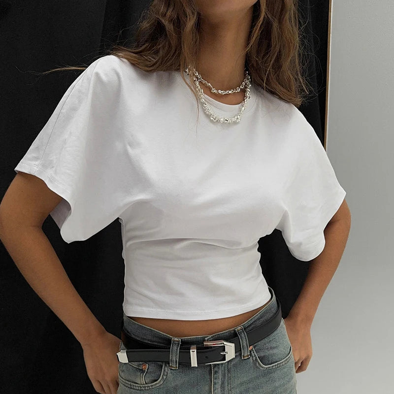 Bluzka slim fit z krótkim rękawem | Casualowa street